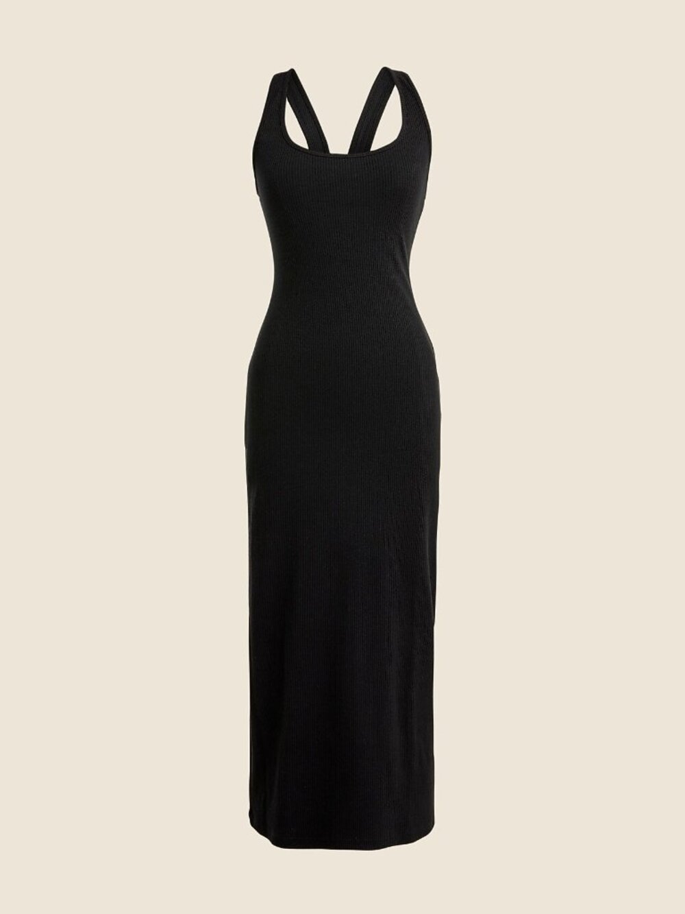 J.Crew Cross-Back Ribbed Midi Dress in Vintage Black Size L